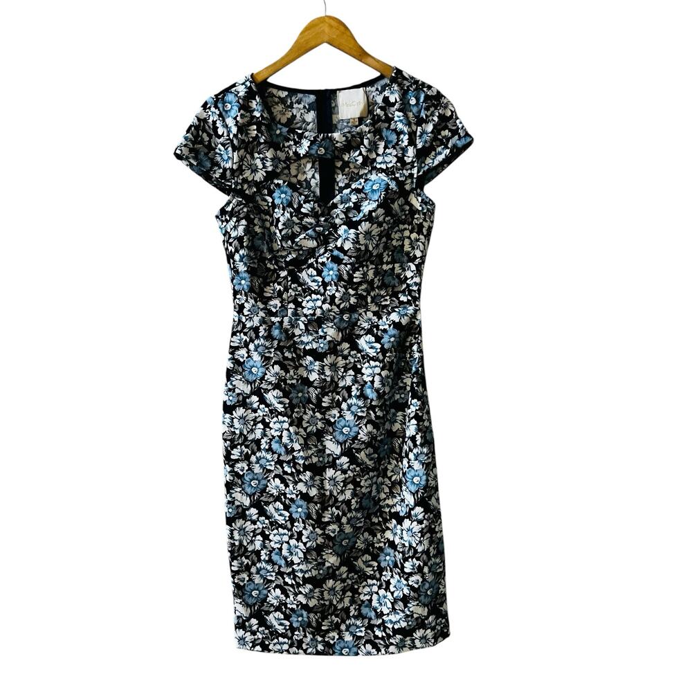 ModCloth Blue Floral Cut Out Dress Size S Small
